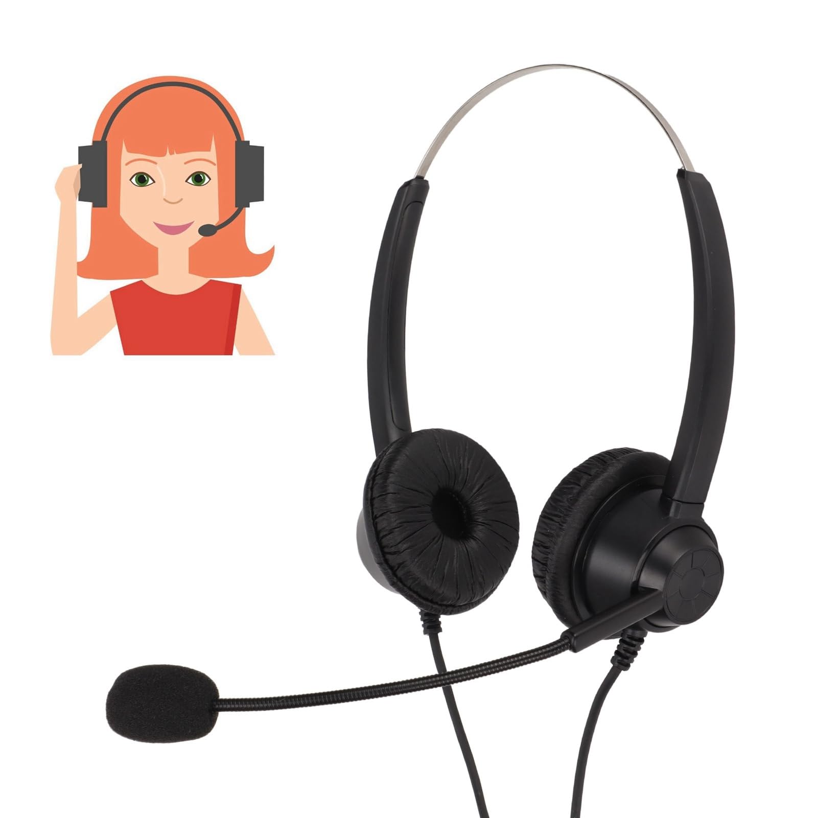 H360D-RJ9-U900 Noise Cancelling Business-Kundendienst-Kopfhörer, Festnetz-VOIP-Telefon-Headset mit Mikrofon, USB-Soundkarte