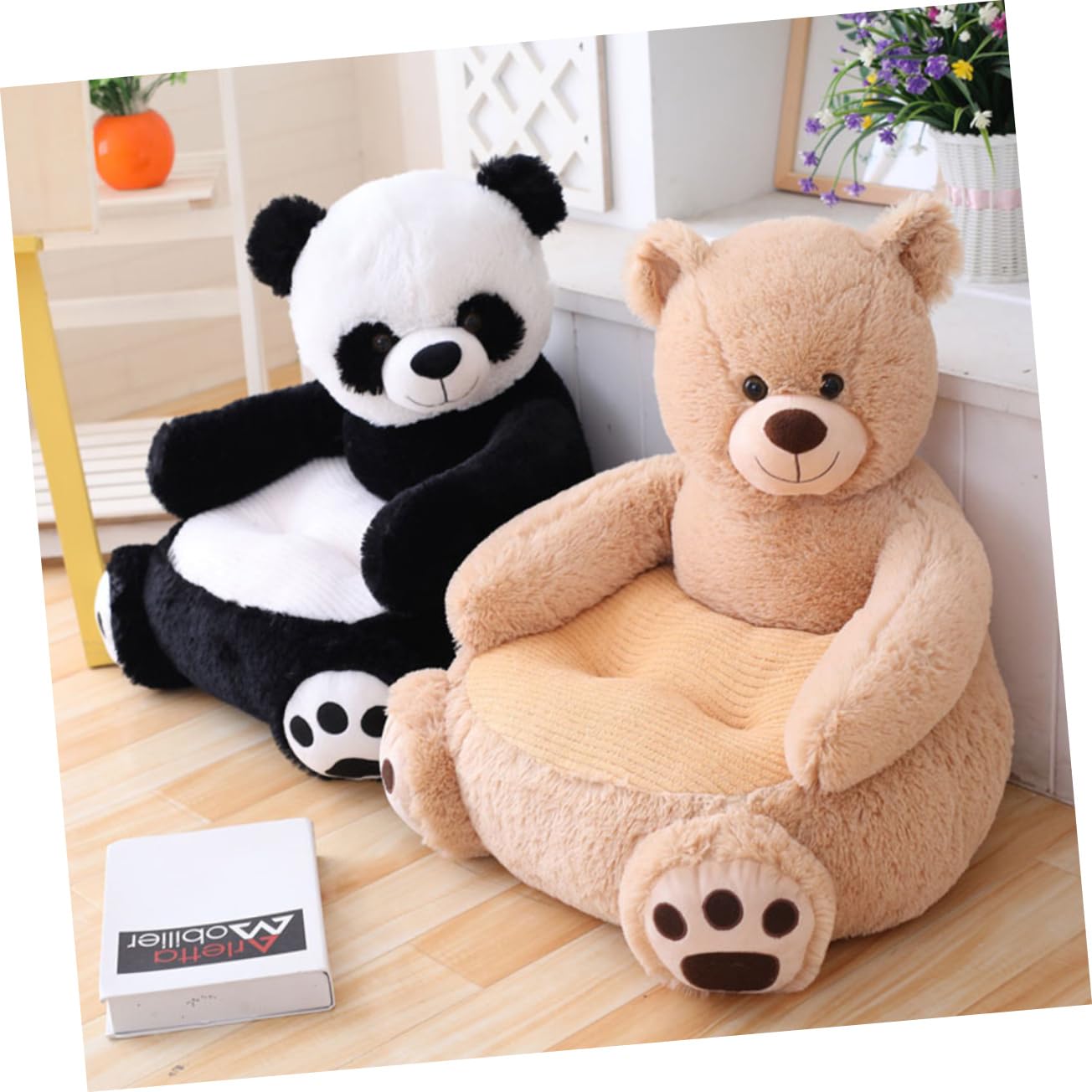 DECHOUS Cute Panda Child Seat Cartoon Pillow Soft Sofa Seat Ideal for Home Decor