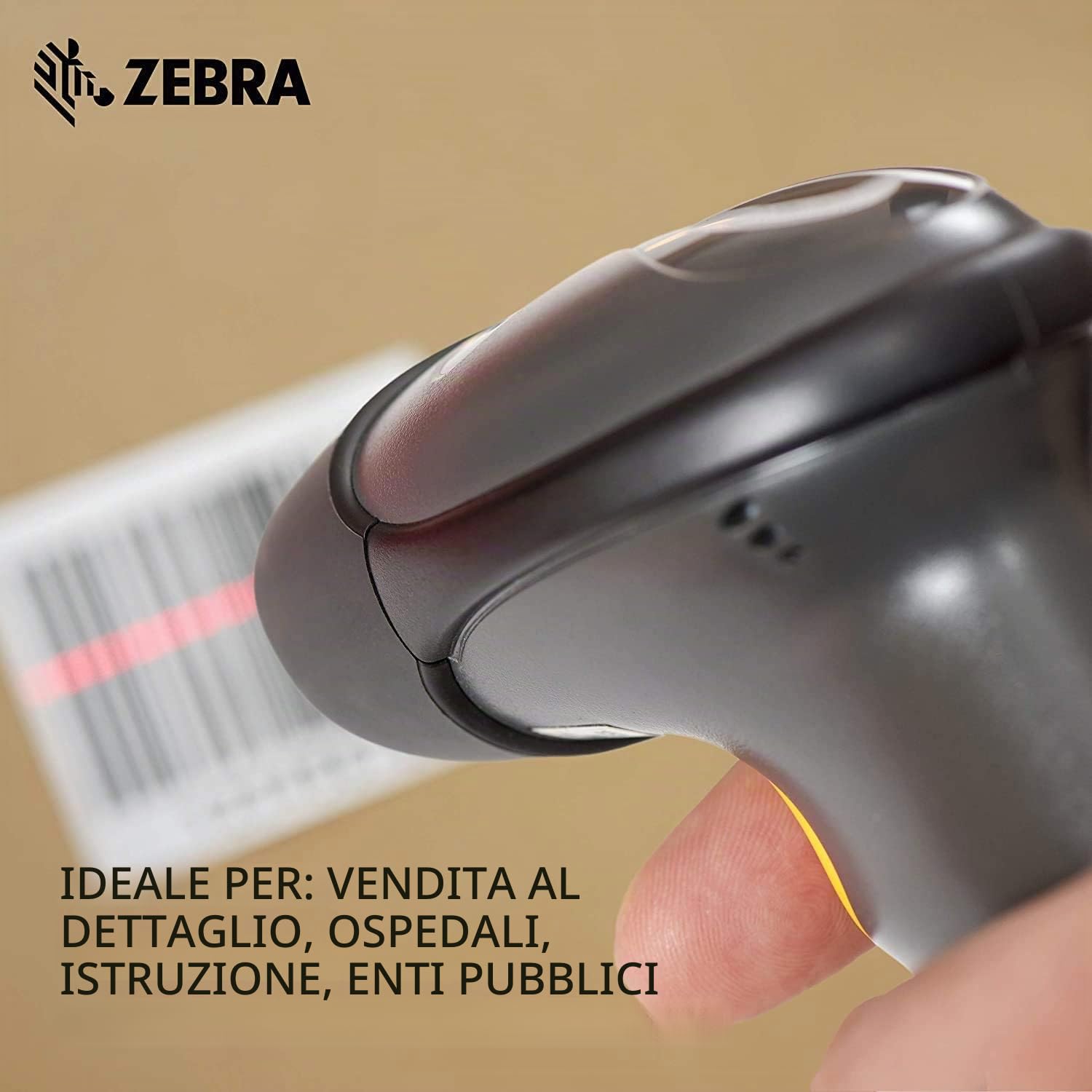 Symbol LS2208 - Scanner per codici a barre laser multifunzione 1D bidirezionale, colore: Nero
