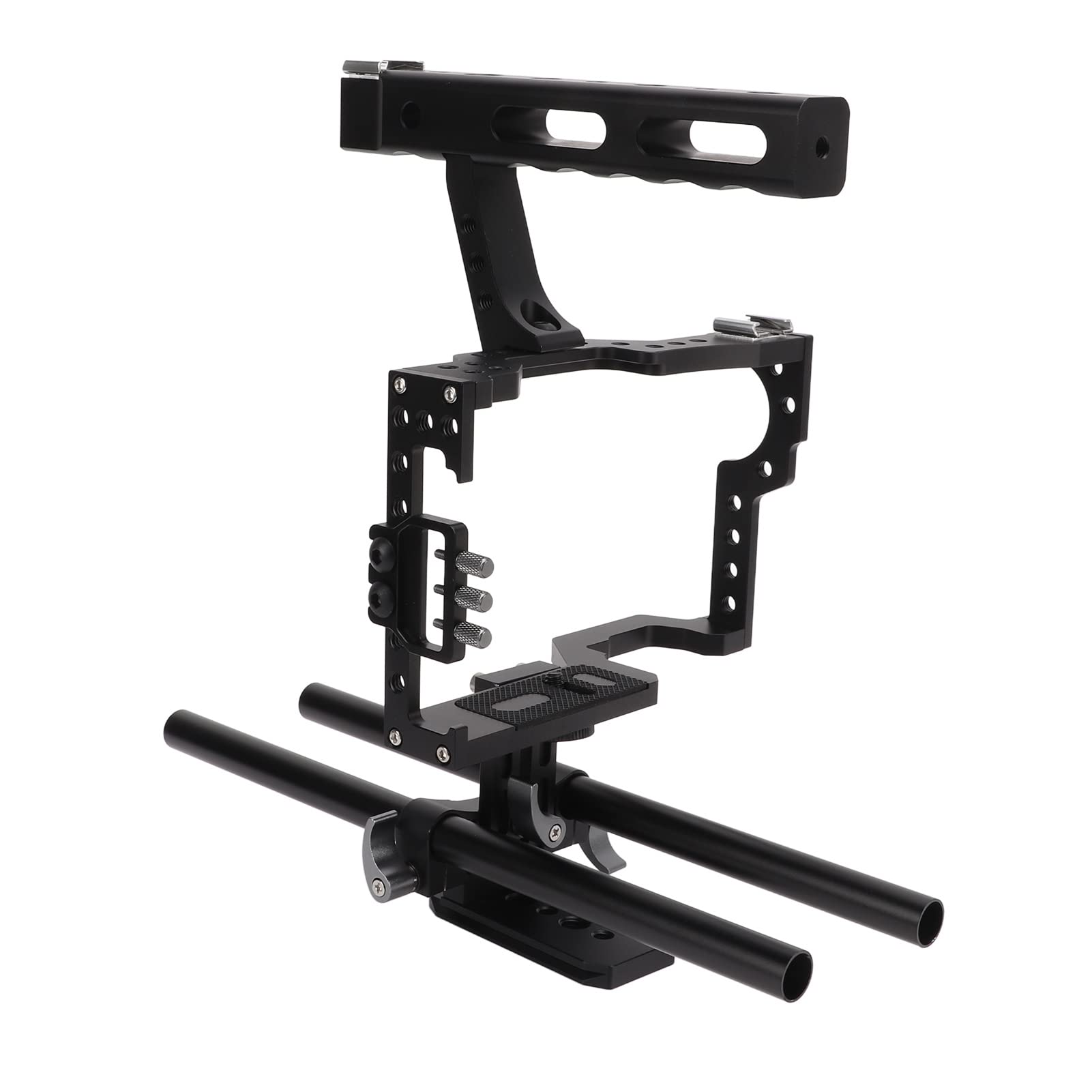 Aluminiowa Klatka do Aparatu, Mocowanie Zimnego Buta, Ergonomiczny Uchwyt, Regulowana Podstawa do GH4, A7, A7II, A7S, A7SII, A7R, A7RII