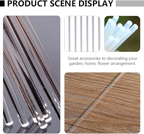 Miniatura 7 de BESPORTBLE Juego de 20 estacas para plantas, palos de jardín acrílicos transparentes para orquídeas, estacas transparentes para apoyar tallos de