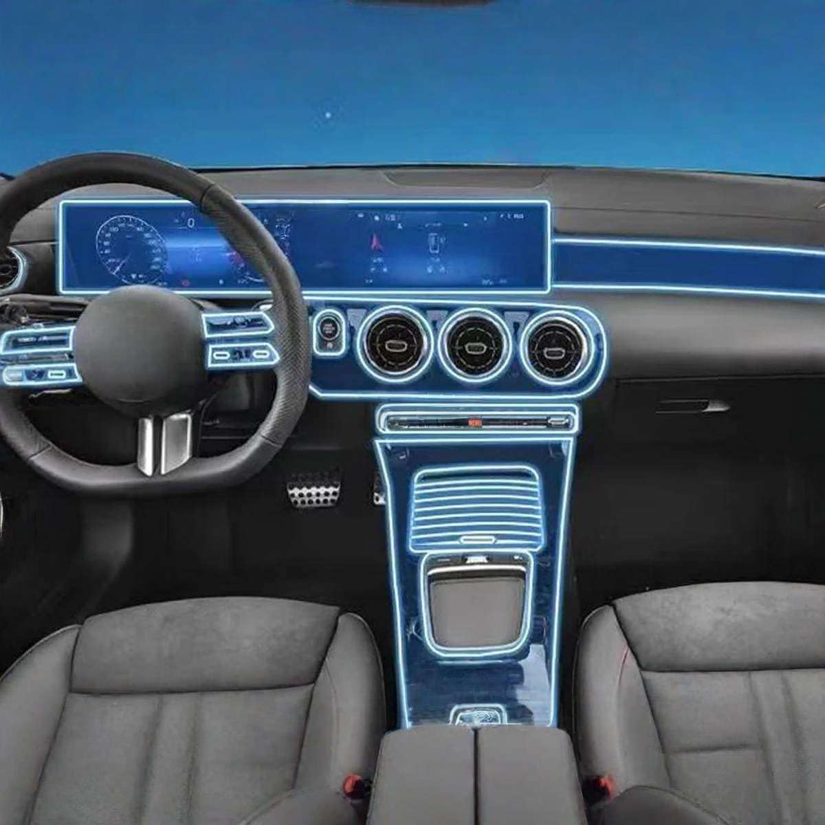 Car Interior Center Console Dashboard Navigation TPU Protector Film Anti-Scratch, for Benz CLA 2024 2025