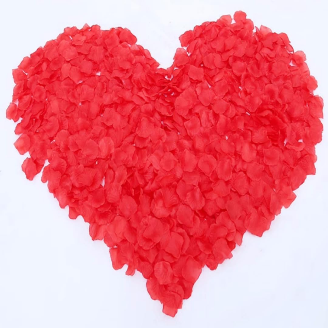 Mingrui 1200 red rose petals, decorative props for romantic atmosphere, for weddings, Valentine's Day, Anniversaries, wedding decorative petals, artificial rose petals