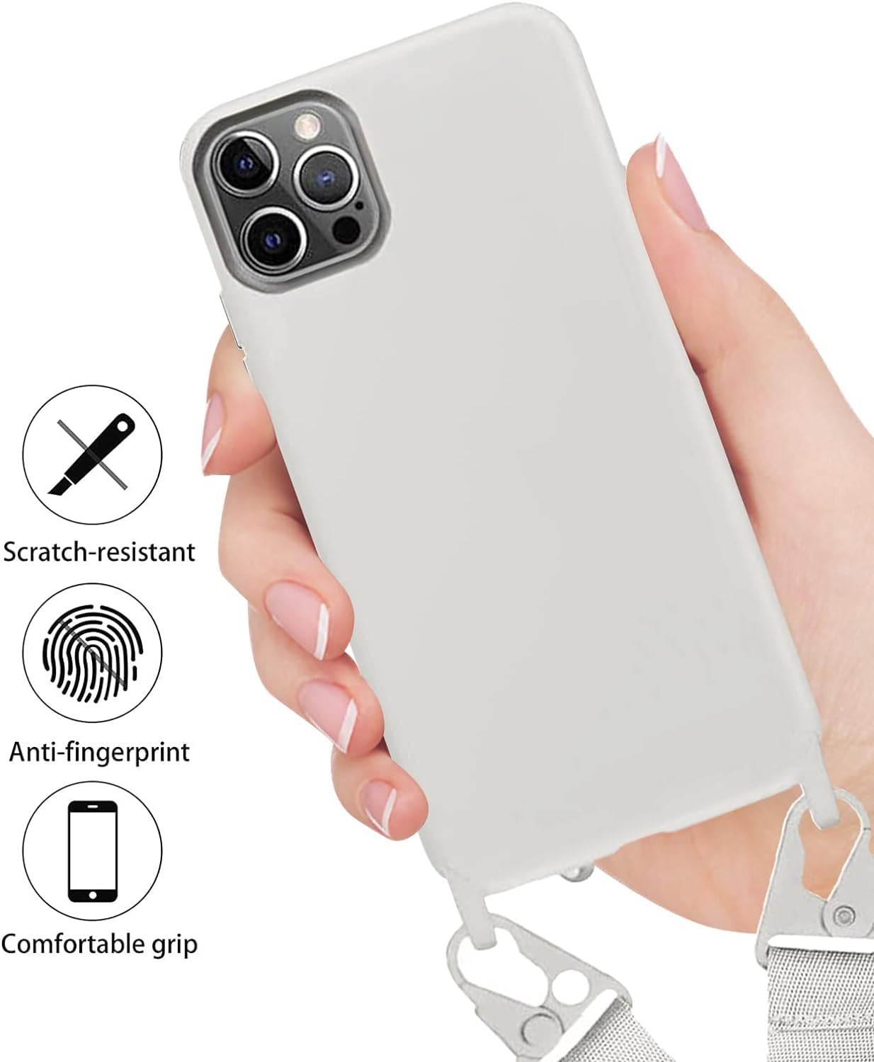 SINQERISHT Mobile Phone Lanyard Case for Apple iPhone 16 Pro, Mobile Phone Case with Nylon Shoulder Strap - Image 4