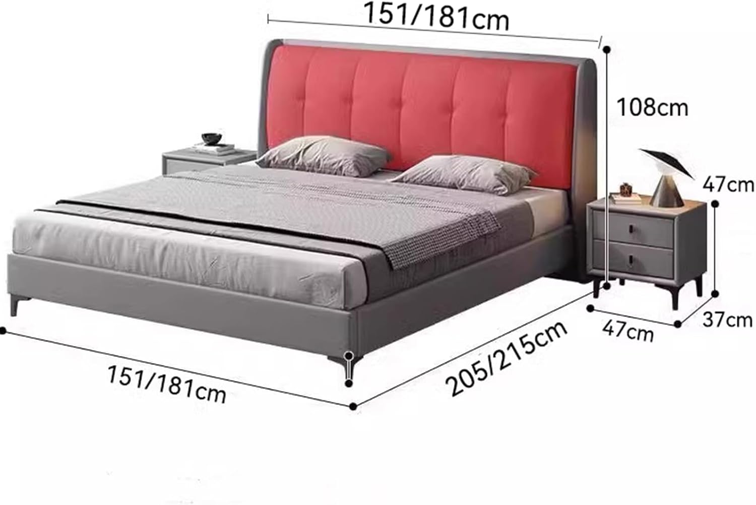 クイーンベッドフレーム 木製スラット LEDライト付き ベッド クイーン クイーンベッドフレーム 木製スラット LEDライト付き ベッド クイーン