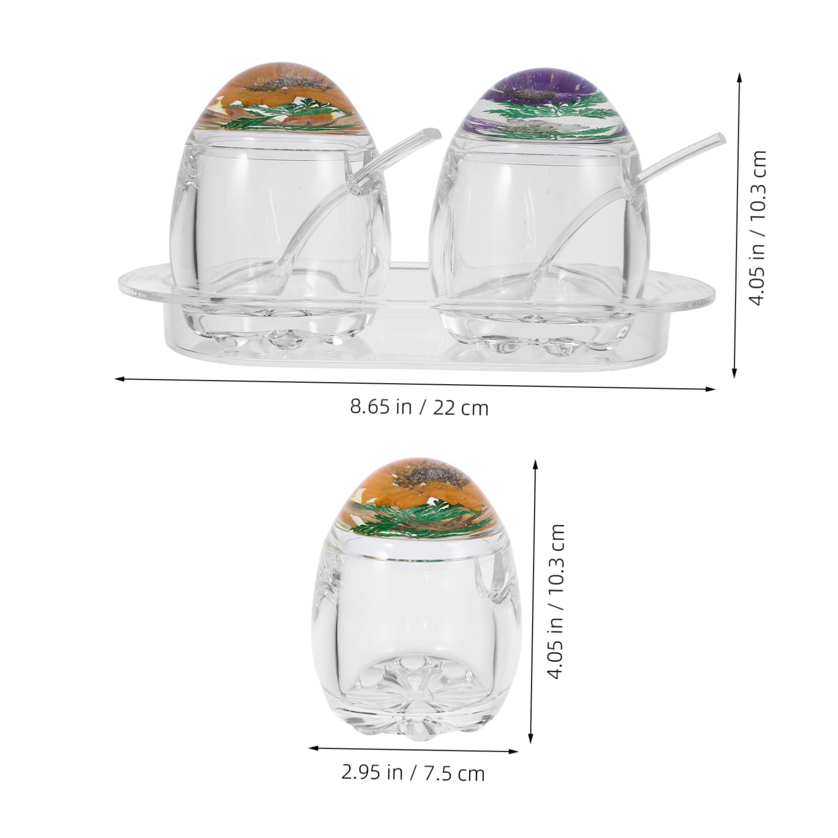 Contenitore Spezie da Cucina in Acrilico Coperchio