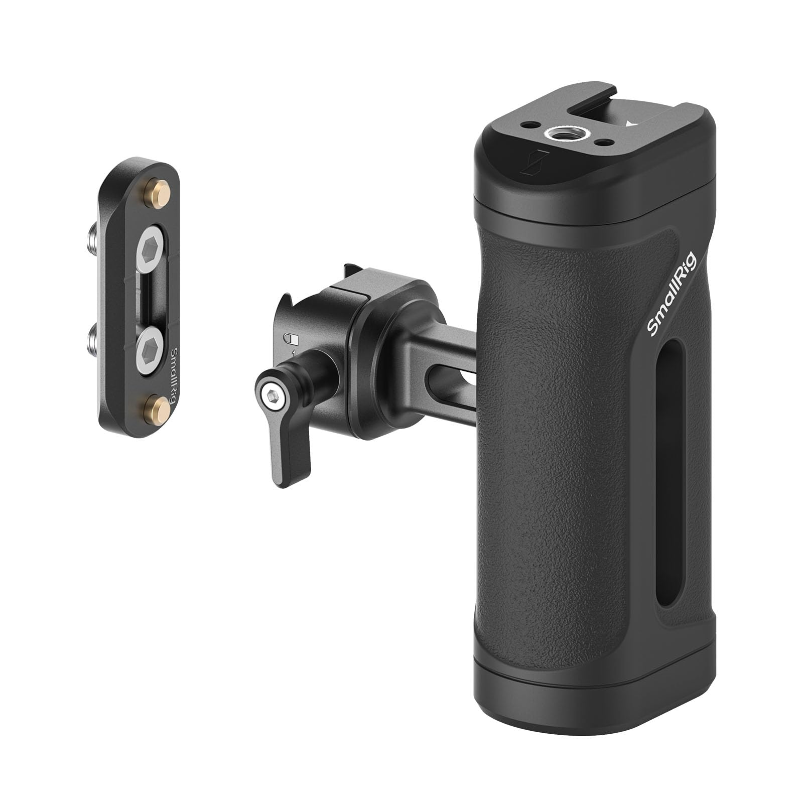 SmallRig Mini Maniglia Laterale con Morsetto NATO e Guida NATO, Regolabile in Altezza e in Profondità, con Slitta Integrata e Foro Filettato, Carico Massimo 10 kg / 22 libbre - 5947