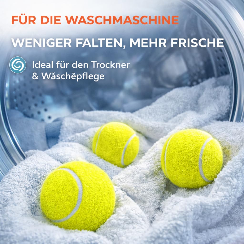 6X balles de Tennis Jaunes avec Sac de Transport, idéales pour entraînement, compétition, Chiens et Machine à Laver