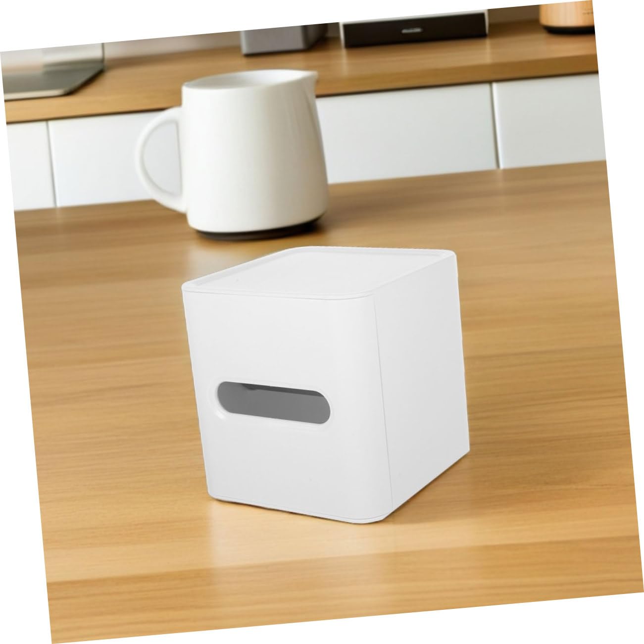 Cabilock 3piezas Caja De Almacenamiento Cuadrada De Cubos Dispensador De Pañuelos Faciales Plástico Organizador De Toallas Papel Hogar Baño Sala De
