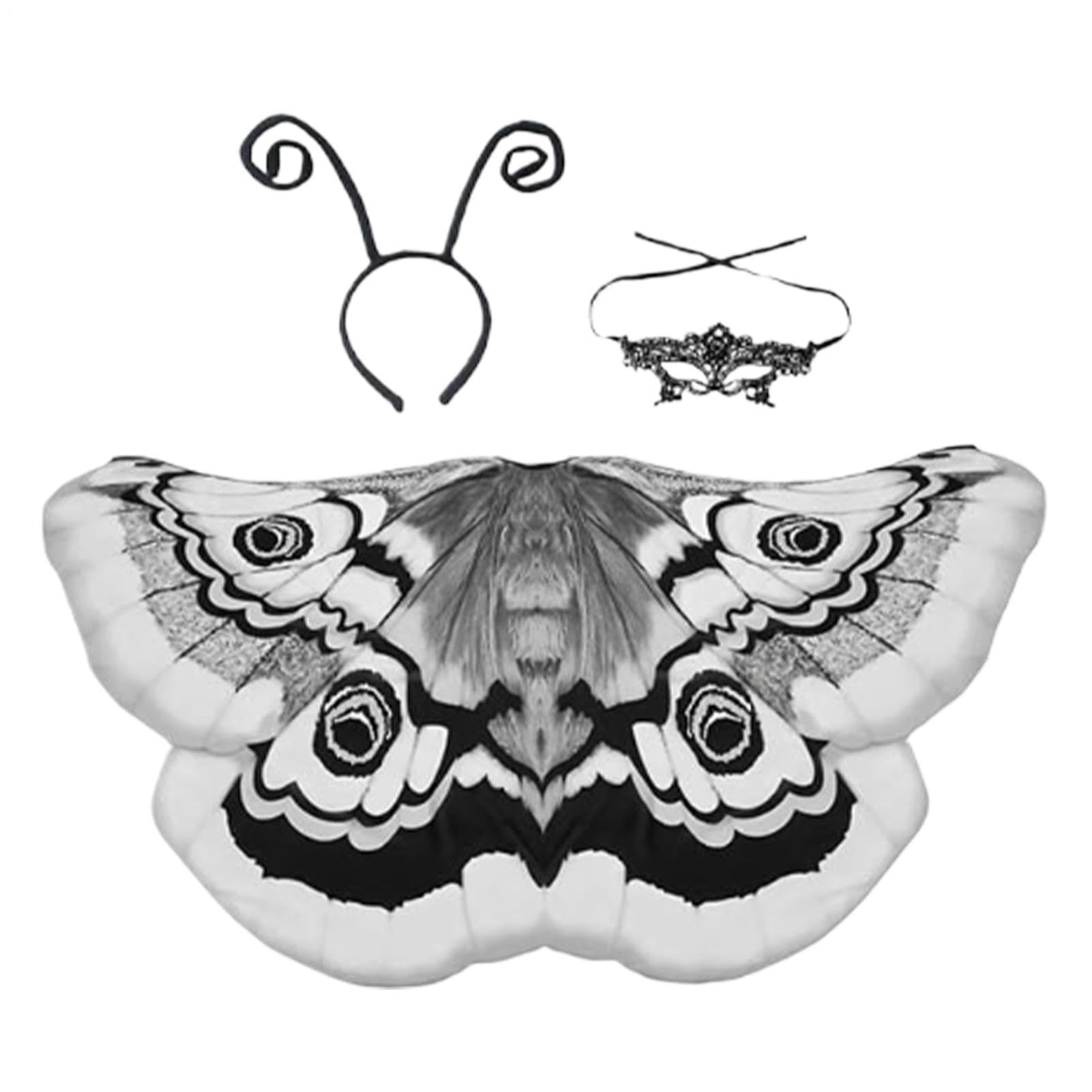 Butterfly Wings Shawl Costume - 170 * 72cm Double Sided Printed Butterfly Cape | Moth Cape Shawl Wrap | Decorative Moth Wings for Women Kids Festival Cosplay Birthday Props Stage Themed Dance Party
