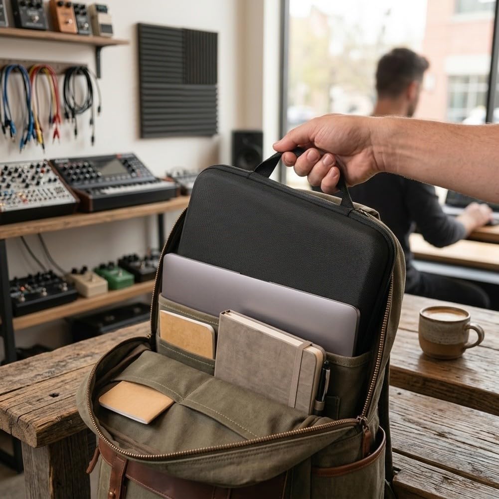 Aufbewahrungstasche, Hartschalen-Schutzhülle für Audio-Sampler, Musik-Ausrüstung, Reise-Organizer, stoßfest, tragbar, mit Griff