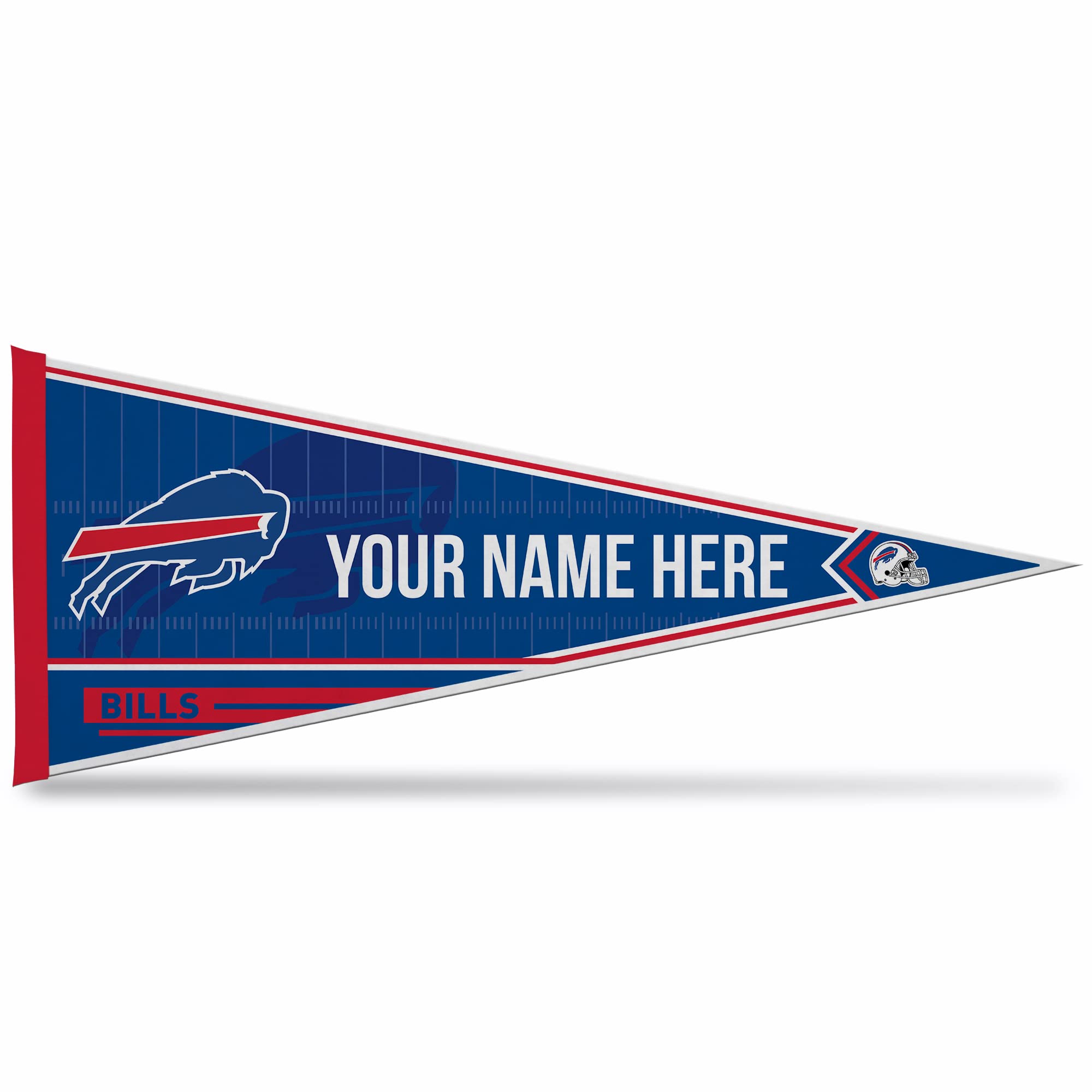 Rico Industries NFL Football Buffalo Bills Personalized - Custom 12" x 30" Soft Felt Pennant - EZ to Hang