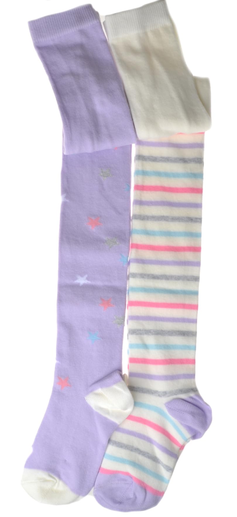 WB SOCKS 2 pairs of Stars & Stripe Girls Tights - Cotton - Variety of sizes