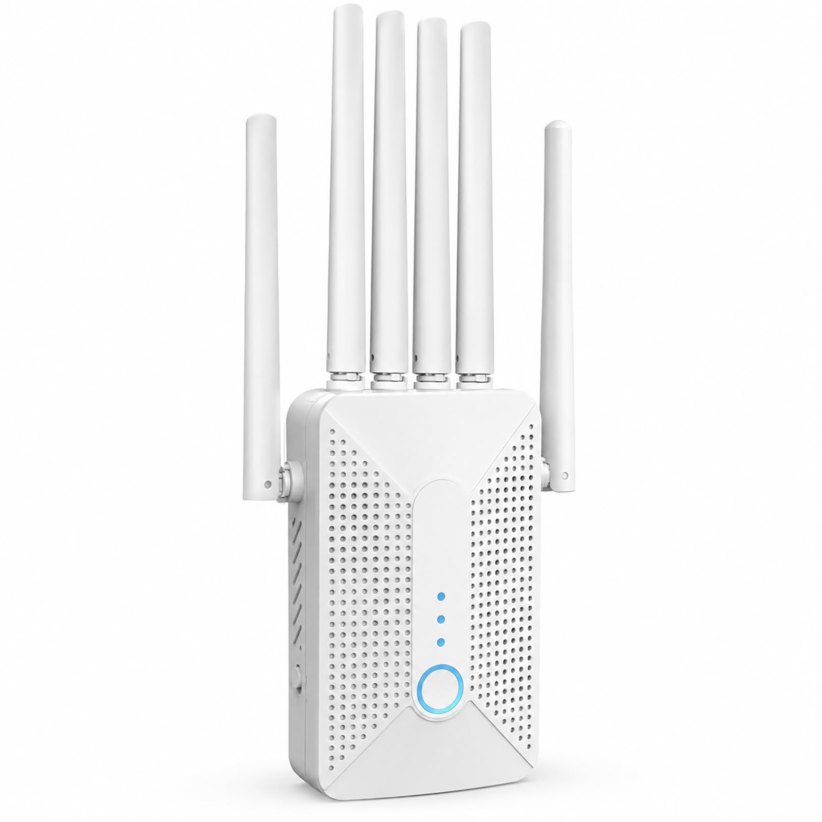 Repetidor WiFi Potente, Amplificador Señal WiFi, WiFi Extender con 6 Antenas, 2 Puertos LAN, Modos (Repetidor, Router, Ap)