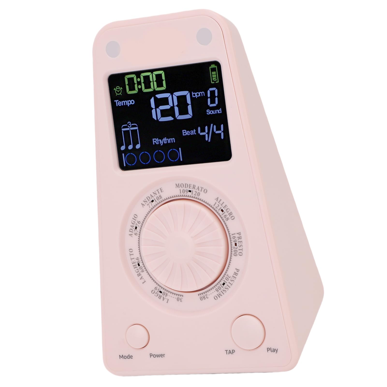 Jiawu Metronomo Digitale Portatile 10 Toni Altoparlante BT di qualità Audio Eccellente per gli Amanti della Musica (PINK)