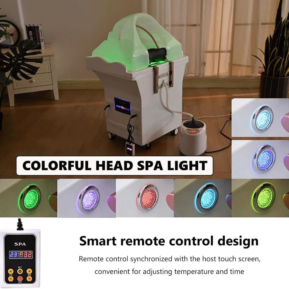 Lavacabezas portátil con circulación termostática y Temperatura Ajustable para Salones de peluquería y SPA capilar