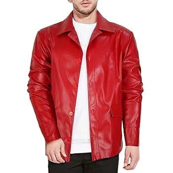 ジャケット・アウター PASTING LIKE SYNTHETIC LEATHER JACKET Men Oversized Leather Jackets Mens Faux Leather Bomber