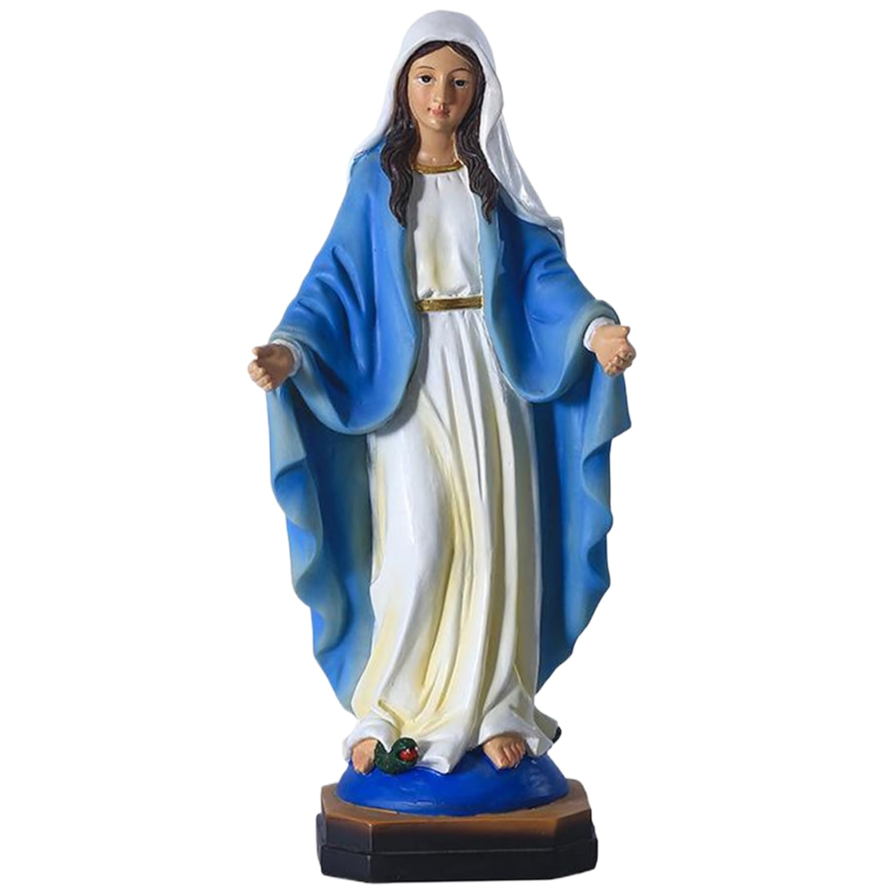 Uanqfegy 1Pcs Lifelike Resin Virgin Mary Statue, Religious Home & Church Decor For Baptism, Holidays & Peace Symbol/3.9X2.5x8.5 Inch