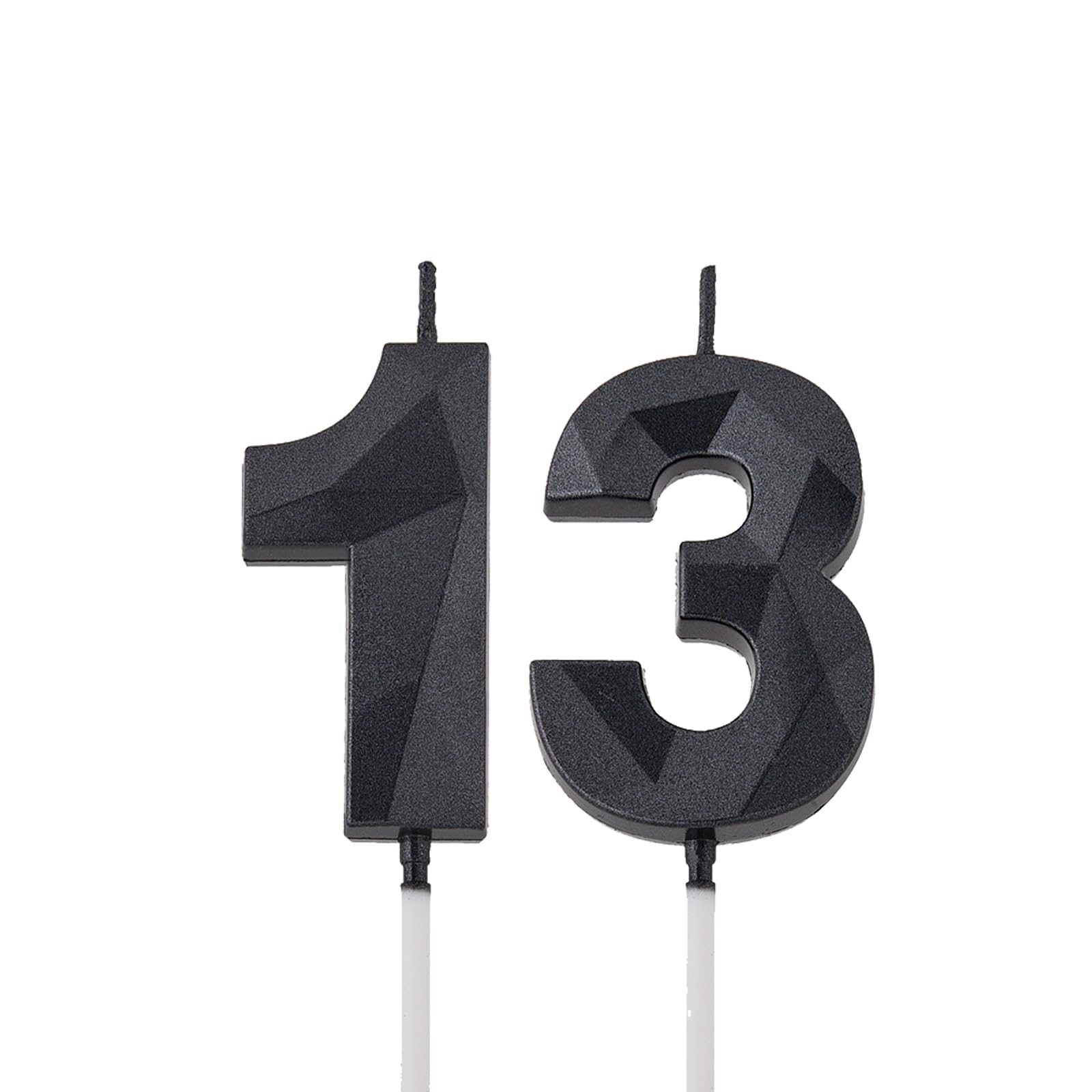 2 inch Black 13 & 31 Birthday Candles, 3D Diamond Number 13rd & 31st Cake Topper for Boys Girls Birthday Party Decorations Theme Party