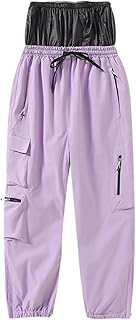 Pantalones de esquí para hombre, monocolor, resistentes al viento, para invierno, para exteriores, cálidos, gruesos, con doble hombro, con bolsillos laterales