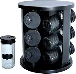 PORTA CONDIMENTOS TEMPEROS 9 POTES DE VIDRO LINES