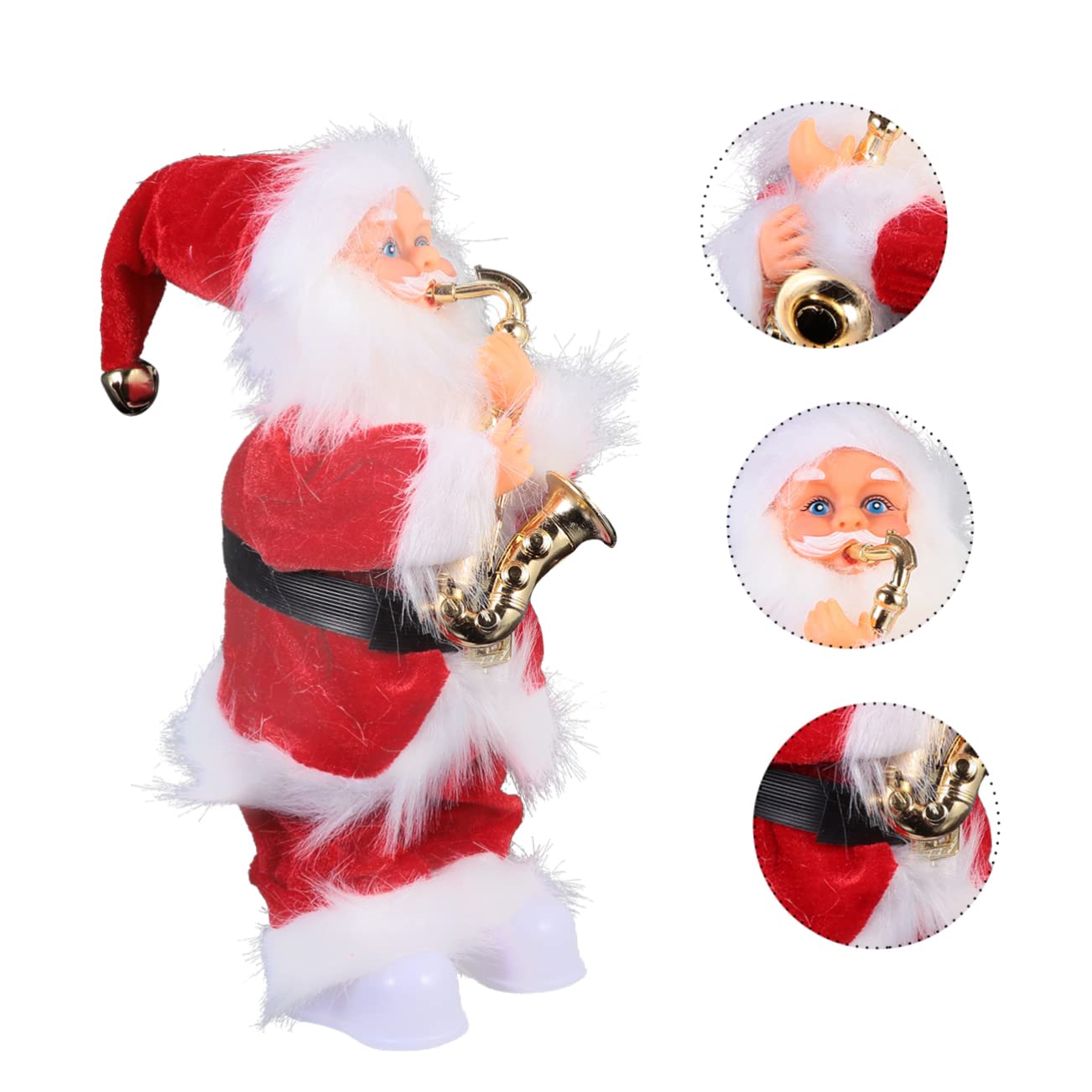 ORFOFE Papá Noel Eléctrico De 30 Cm Muñeco De Peluche De Santa Claus Navidad Santa Claus Figura Juguete De Navidad para Niños Juguetes De Natividad para Niños Muñeca De Papá Noel Franela