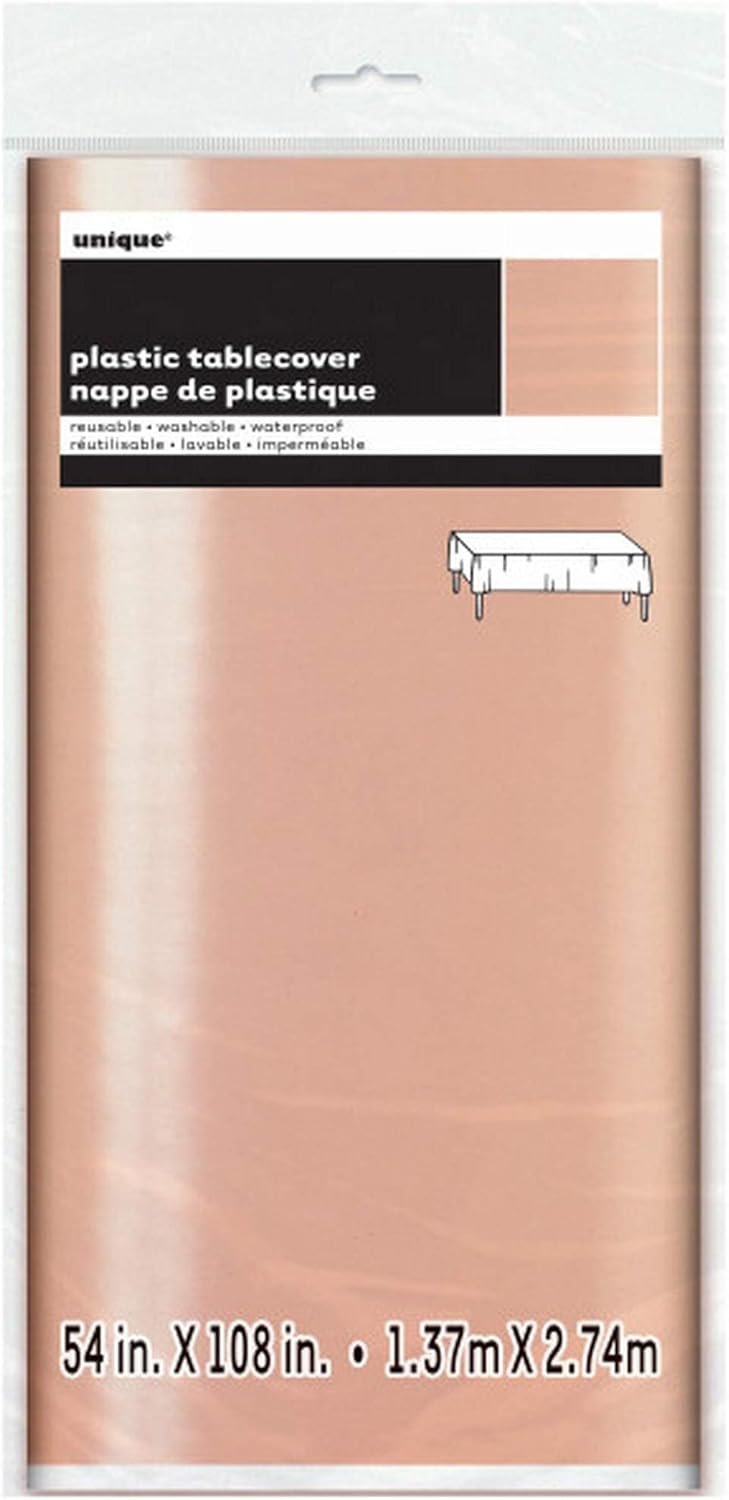 Gold Foil Rectangular Plastic Table Cover, 108" x 54"