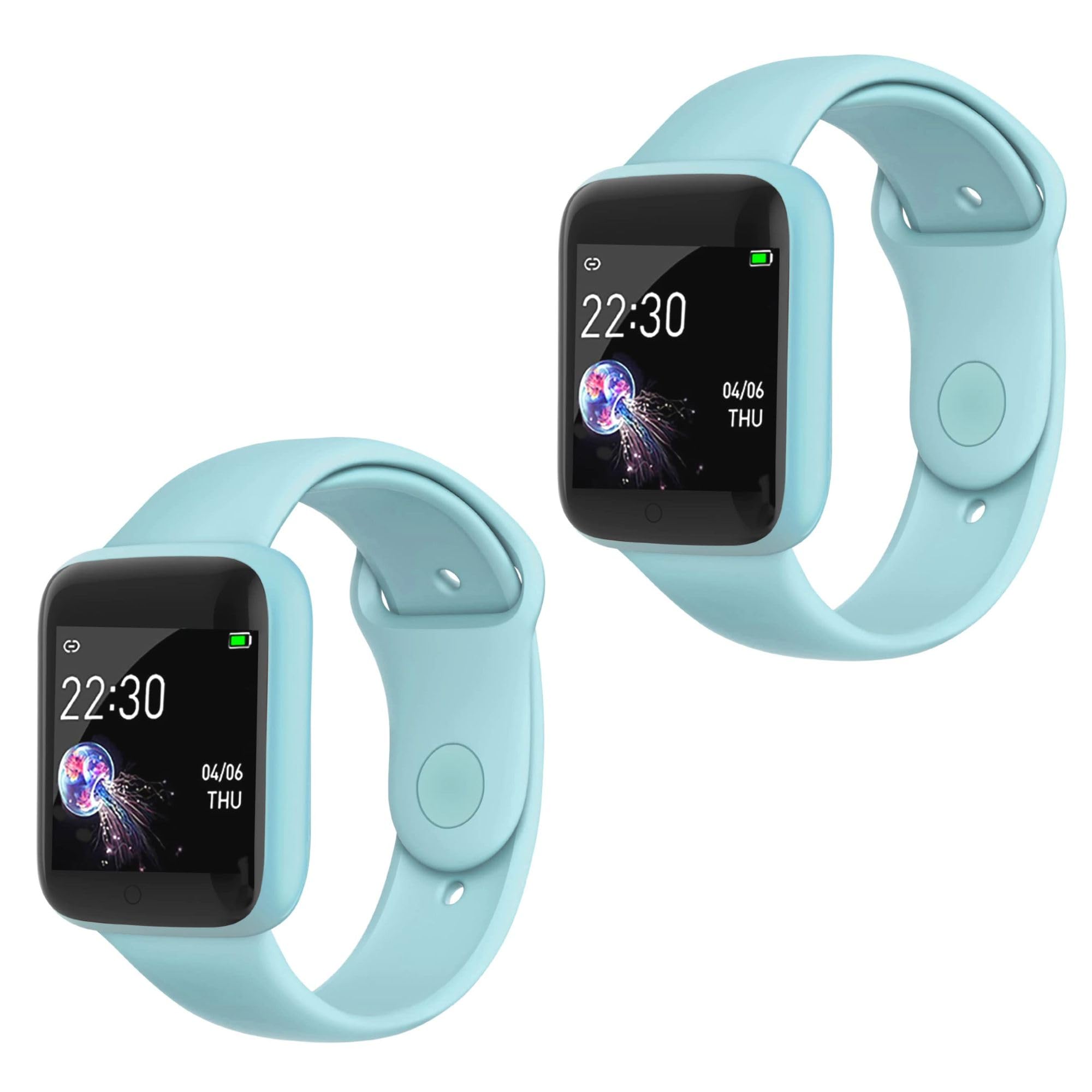 Techking Buy ONE GET ONE D20 Touchscreen Smart Watch Bluetooth Smartwatch with Heart Rate Sensor and Basic Functionality for All Boys & Girls (Sky Blue Color)-picture-13