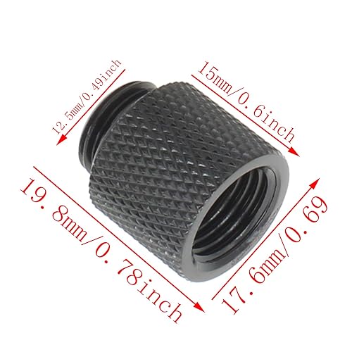 Miniatura 2 de 3 piezas G14 macho a hembra extensor con junta tórica para sistemas de refrigeración por agua de PC FDXGYH, ordinario