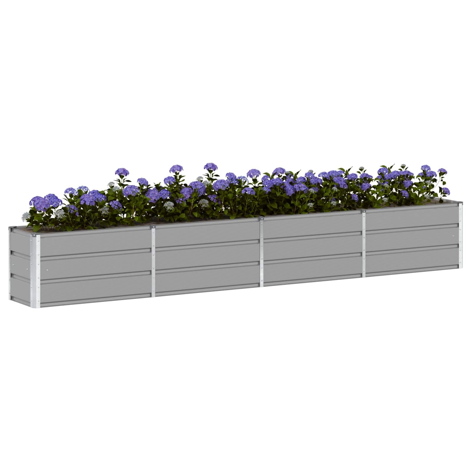 vidaXL Planter Light Grey 320 x 40 x 45 cm Steel, Garden and Terrace Decor, Modern Planter, Durable Steel Plant Stand, Indoor, Outdoor Gardening, Residential Feature, Ornament — image 1