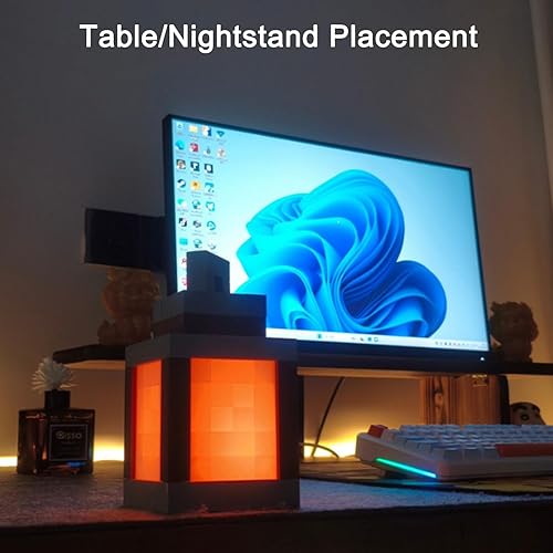 Miniatura 3 de Linterna de luz nocturna pixelada, lámpara LED de noche de cambio de 16 colores para hombres, niños y niñas, luz nocturna recargable con interruptor