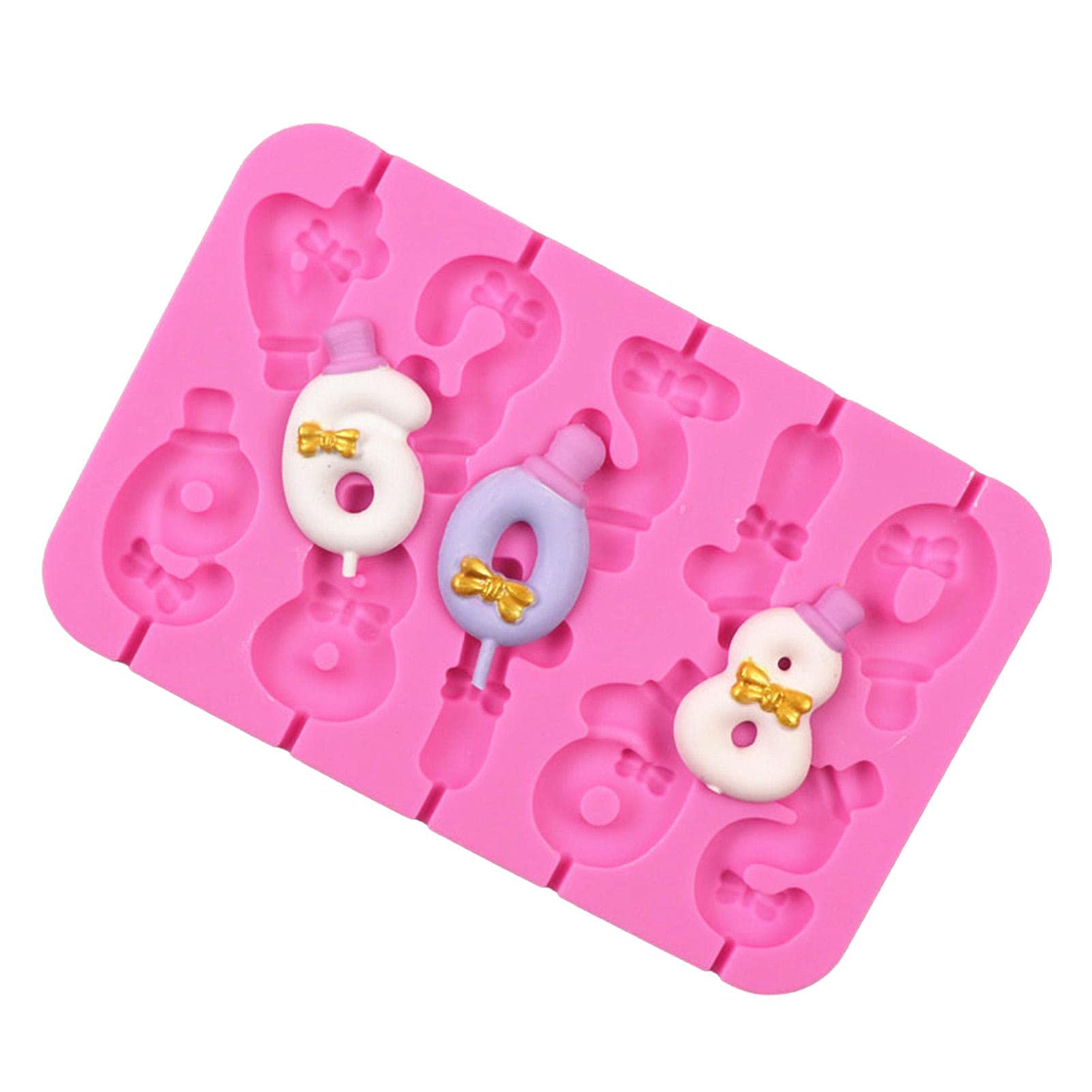 YOKO DESIGN Stampo In Silicone Per Lecca-lecca – 8 Forme, 20 Bastoncini Inclusi, Verde - 2