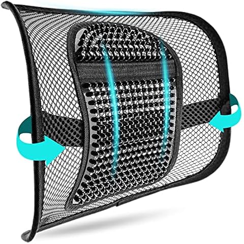 m zimoon Mesh Back Support, Mesh Lumbar Support Cushion Air Flow Chair Back Support with Elastic Strap Back Rest for Home Office Chair Car Seat Back Pain Relief Cover