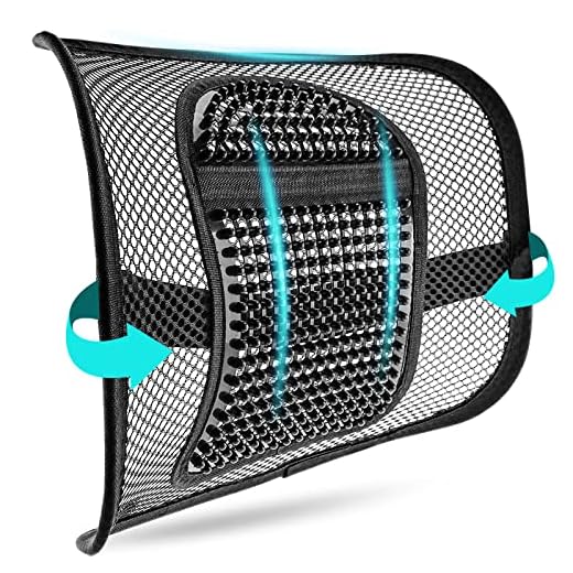 m zimoon Supporto Lombare in Rete, Cuscino di Supporto per Schiena con Cinghia Elastica per Sedile dell'auto Casa Ufficio Sedia Riduce Il Dolore alla Schiena e del Coccige