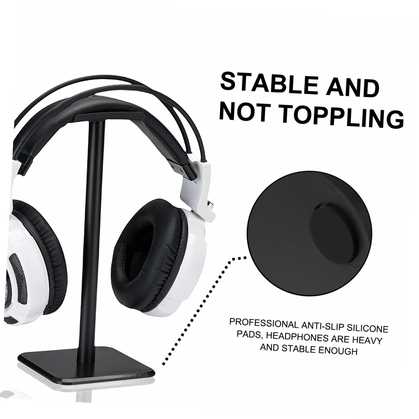 Uonlytech 3pièces Support De Casque Gaming Antidérapant Rack De Présentation pour Écouteurs Support De Bureau Stable Et Élégant