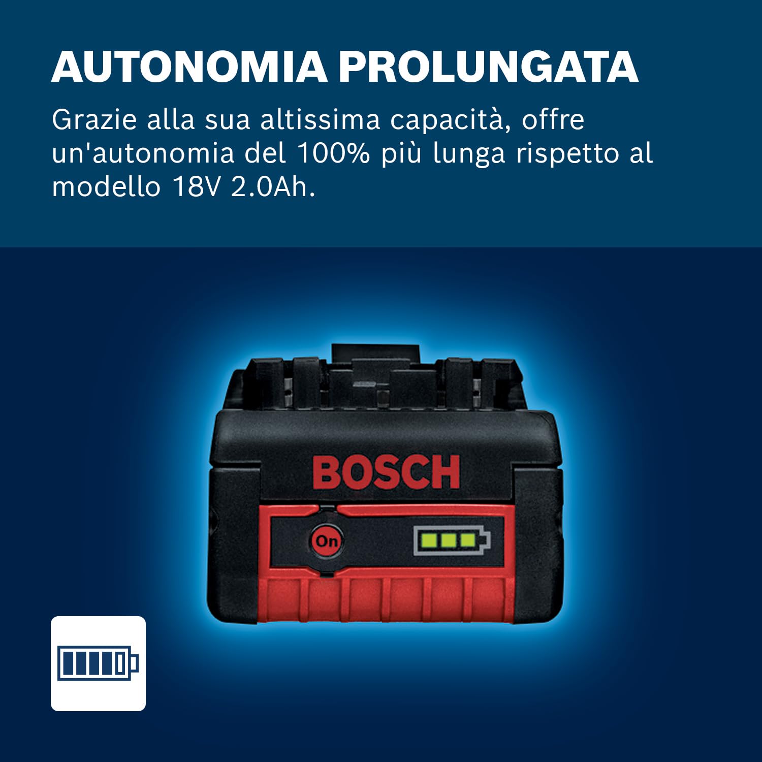 Bosch Professional 1600Z00038 GBA Batteria, 4.0 Ah, M-C, 18 V, Nero, 600 g