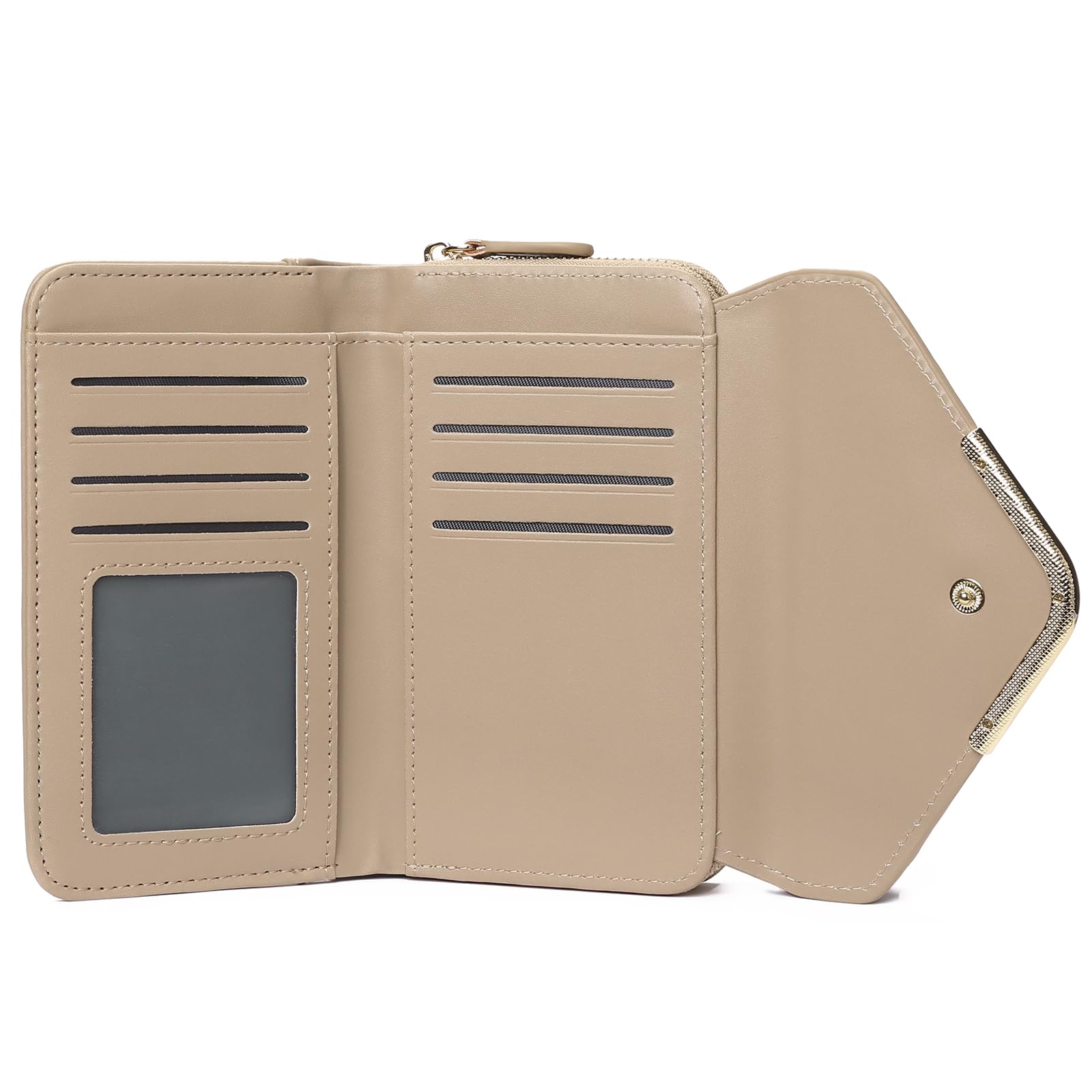 FALAN MULE Geldbörse Klein Damen, Geldbeutel Damen Klein RFID-Schutz, Portemonnaie Damen aus weichem Leder, Portmonee mit 10 Kartenfächer und Zipper Münzfach Brieftasche, Clutch Handtasche