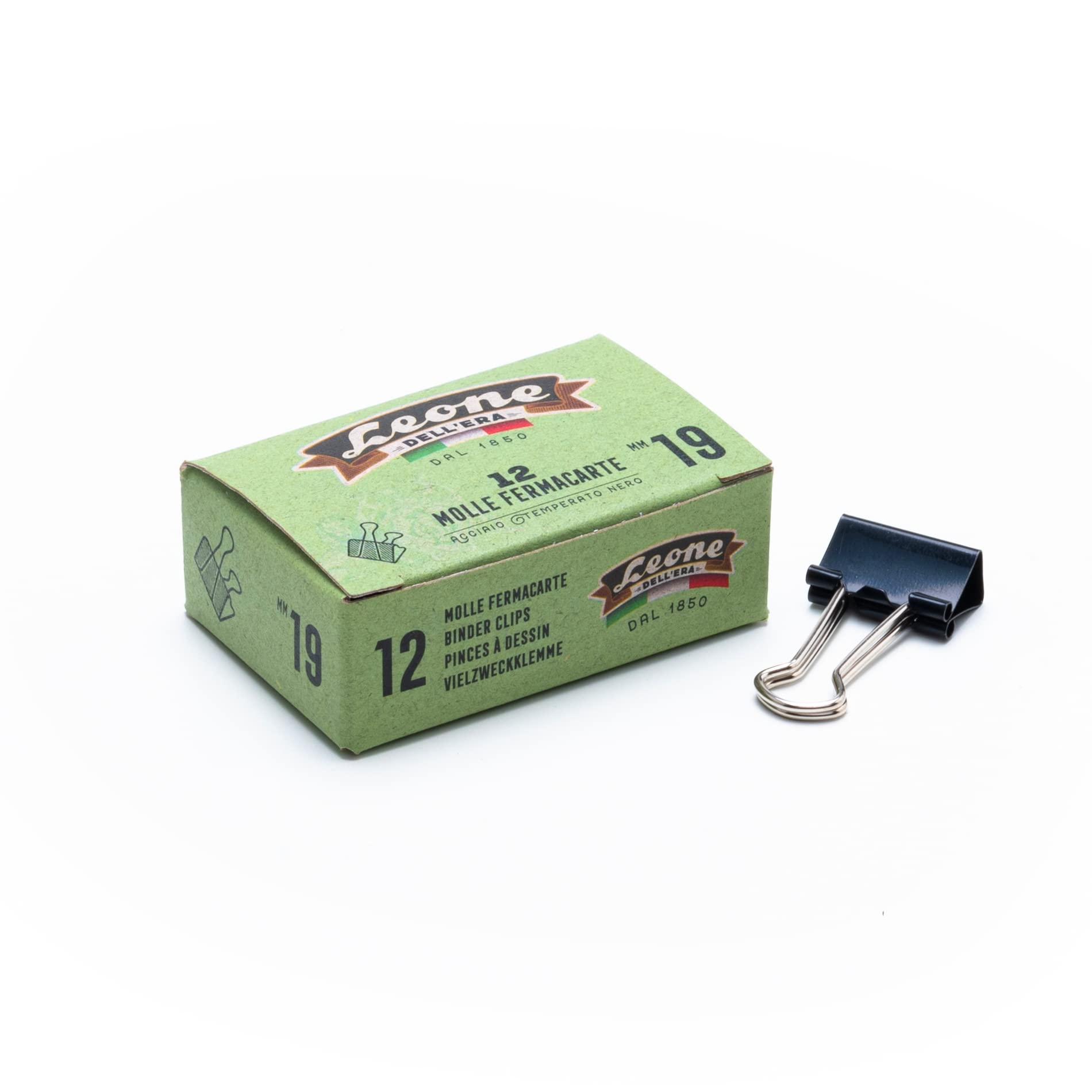 12 Black Lion of Era Paperweight Springs - Recycled Cardboard Box, 19 mm