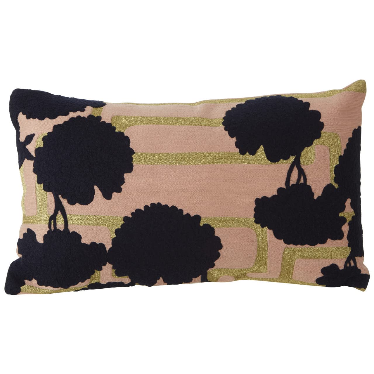 Premier Housewares Floral Design Cushion, Unique Textile, Bohemian Lounge Vibe, Sofa Cushions, Embroidered Pattern, Textured Accent Piece, Vibrant Colors, W50 x D30 x H5cm