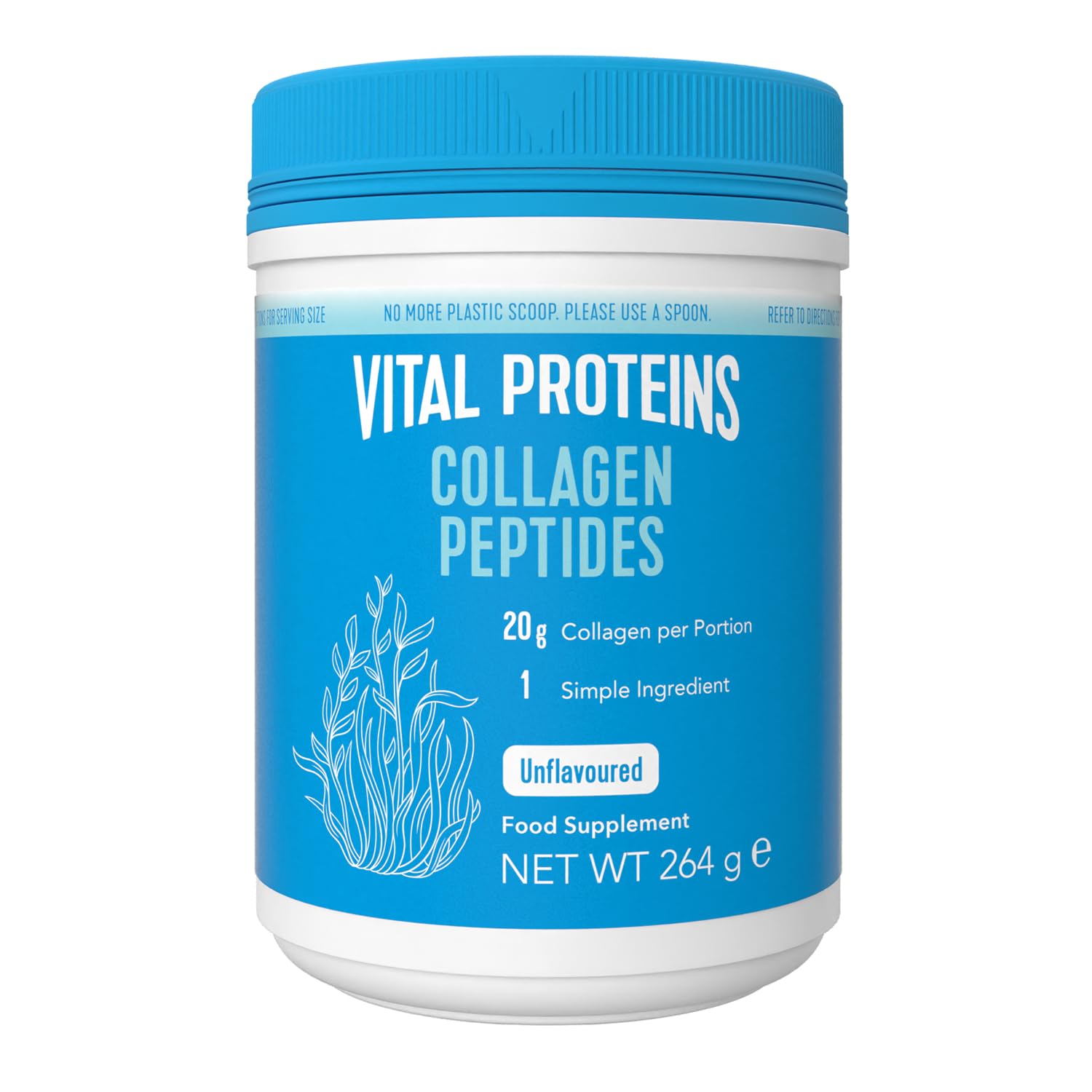 Suplement diety Vital Proteins Collagen Peptides w formie proszku, hydrolizowany kolagen o neutralnym smaku - wspiera skórę, włosy i paznokcie, bezglutenowy, 20g w porcji,1 opakowanie 264g