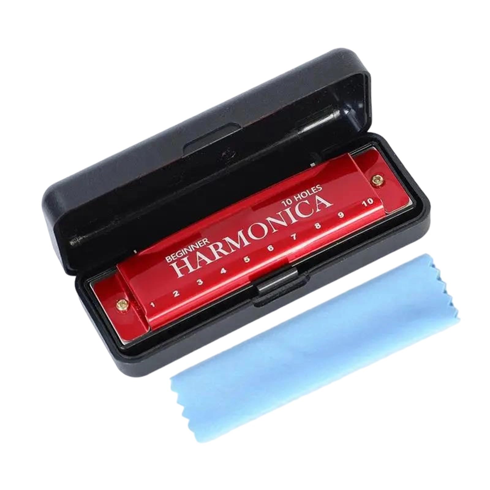 Harmonijka Dla Dorosłych Harmonijka 10 Otworowa 20 Nutowa W Tonacji C Dur Profesjonalny Instrument Dla Początkujących(Red)