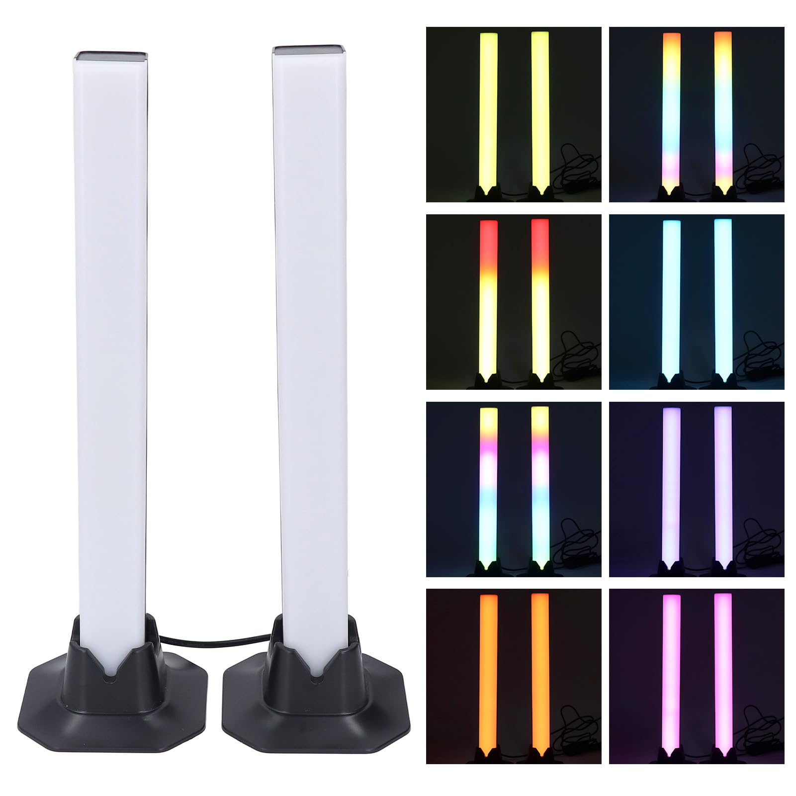 Bewinner LED RGB Gaming Desk Lamp, Smart Music Sync RGB Light Bar, USB Powered Color Changing Lamp