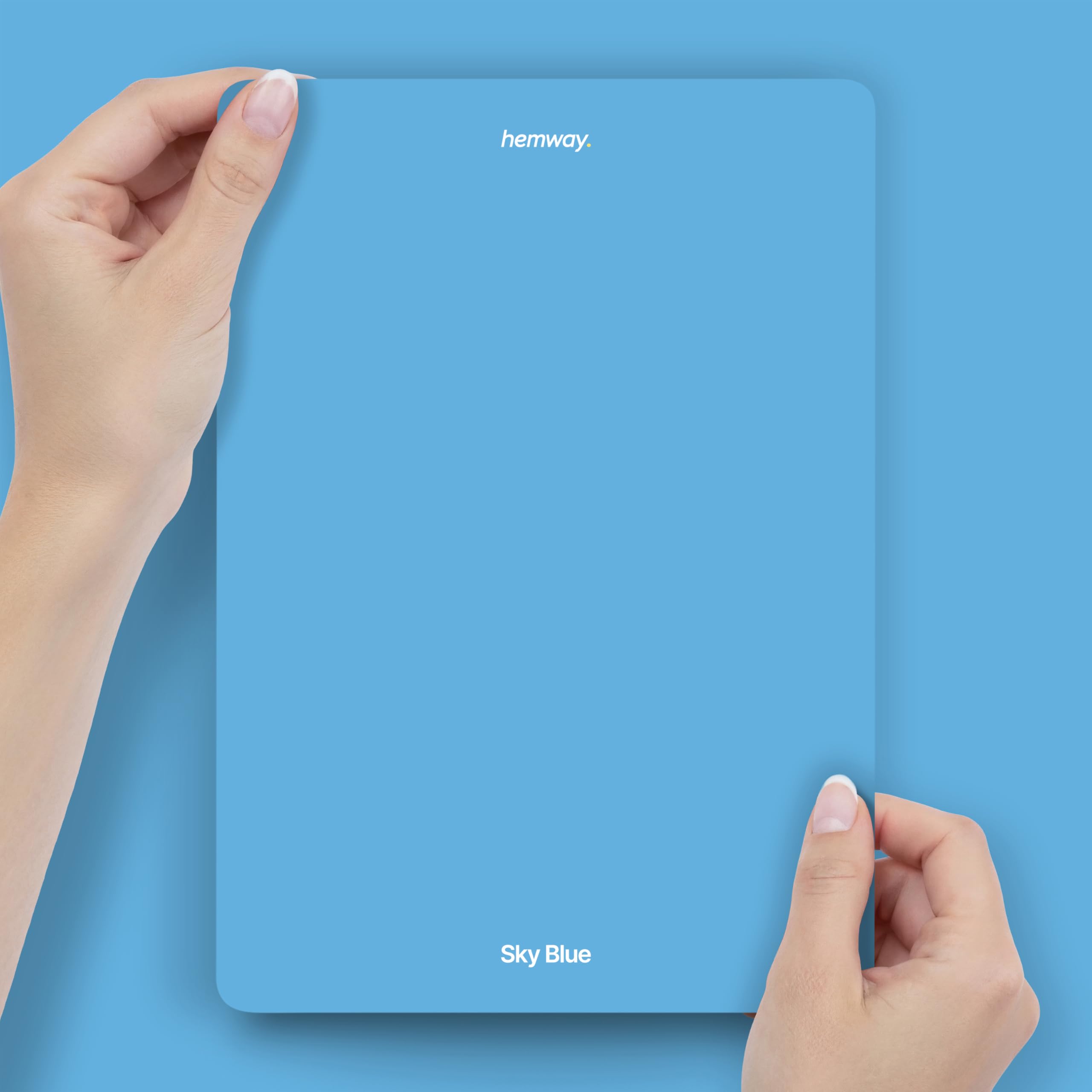 Hemway Sky Blue Peel & Stick Sample Chalk Paint | A5 Accurate Colour Swatch, Mess-Free Alternative to Paint Tester Pots, Easy To Use, Eco-friendly, for Interior Furniture & Walls
