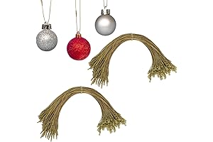 200 Pack Golden Christmas Ornament String Hooks