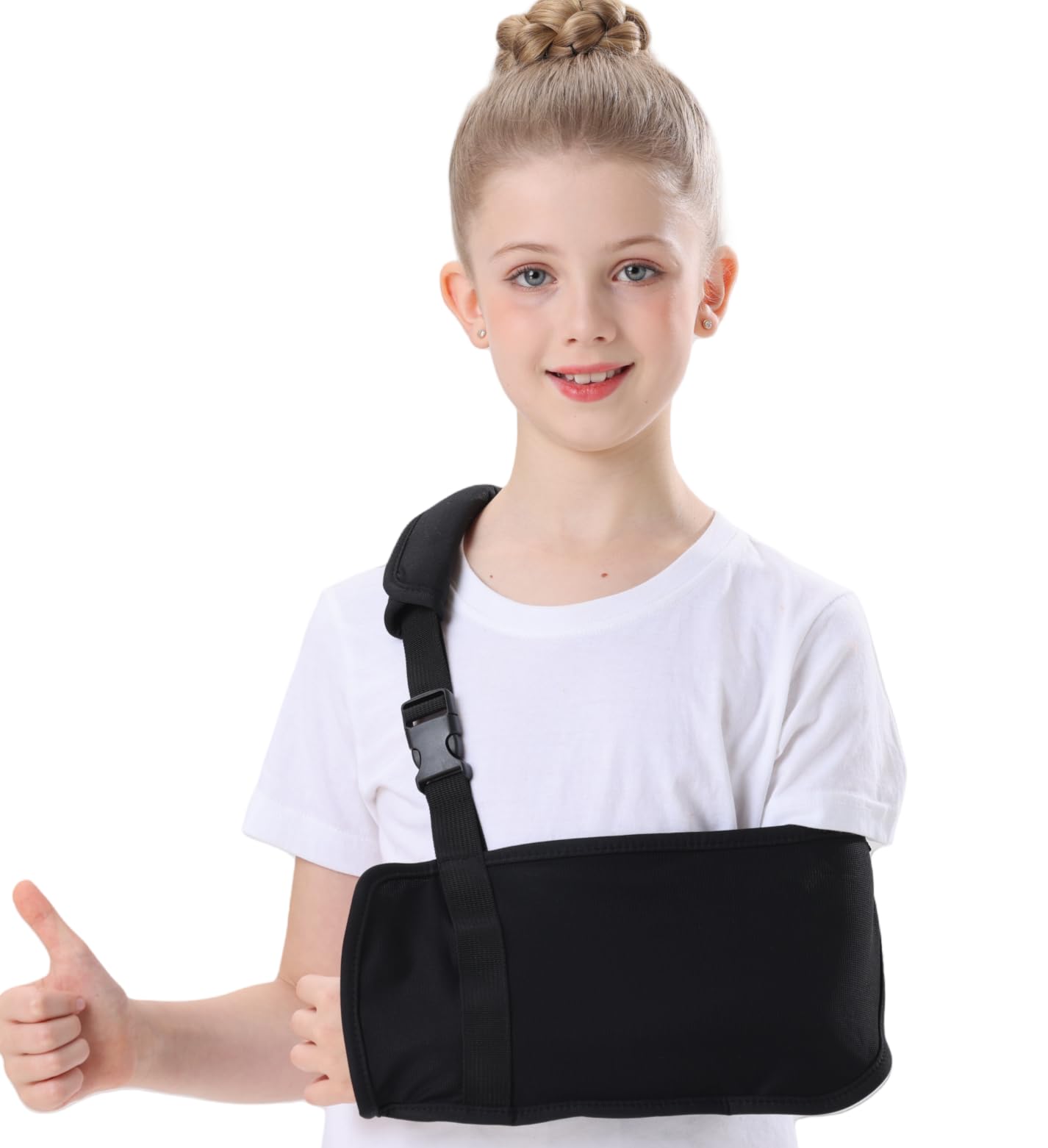 Ledhlth Kids Breathable Arm Sling for Shoulder Injury and Surgery Recovery, Padiatric Elbow Brace Support for Broken Arm, Fits Both Arms (Small)