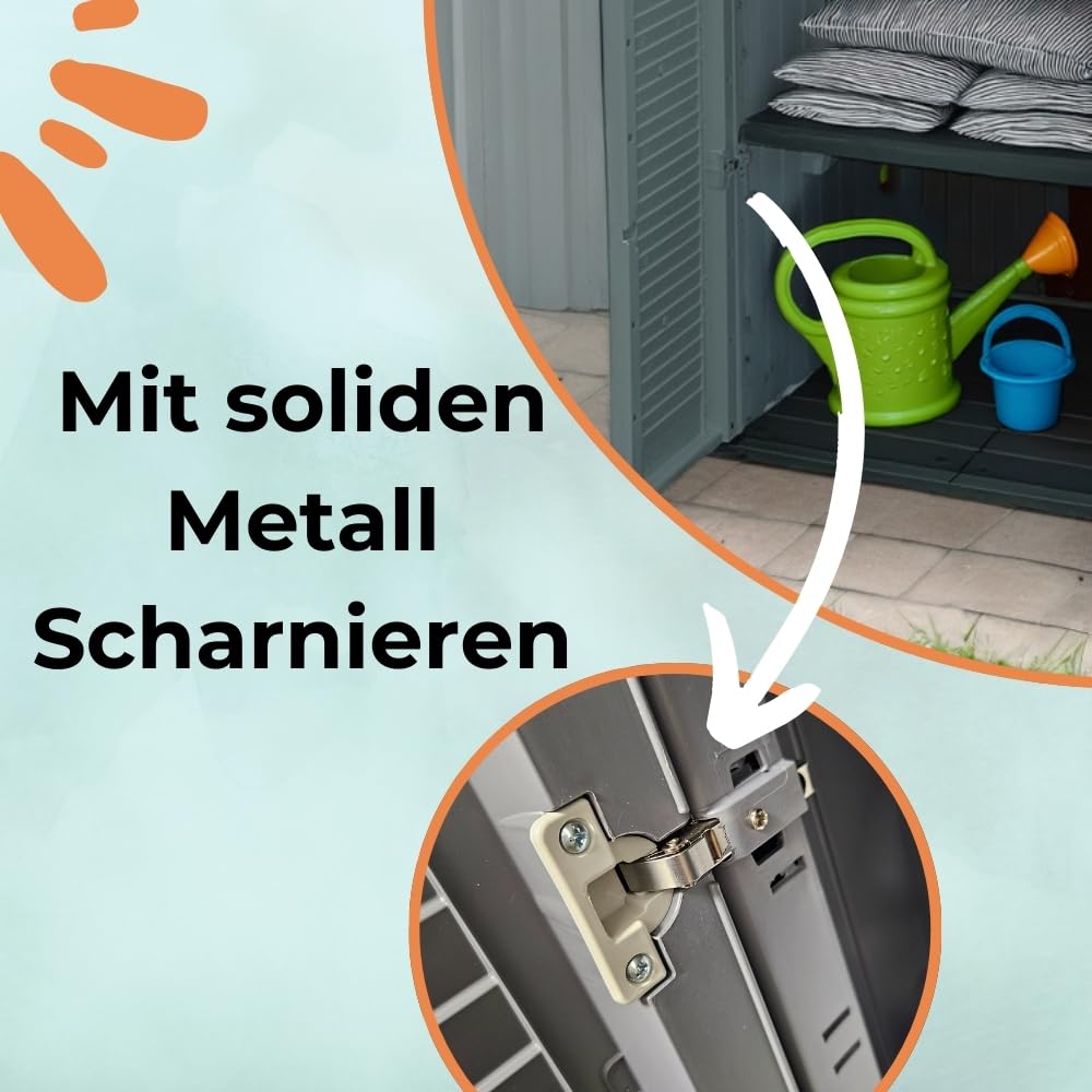 GarPet Besenschrank Gartenschrank Wetterfest Outdoor Schrank Kunststoff Mehrzweckschrank Putzschrank Aufbewahrungsschrank Allzweckschrank Balkonschrank Haushaltsschrank 163 cm