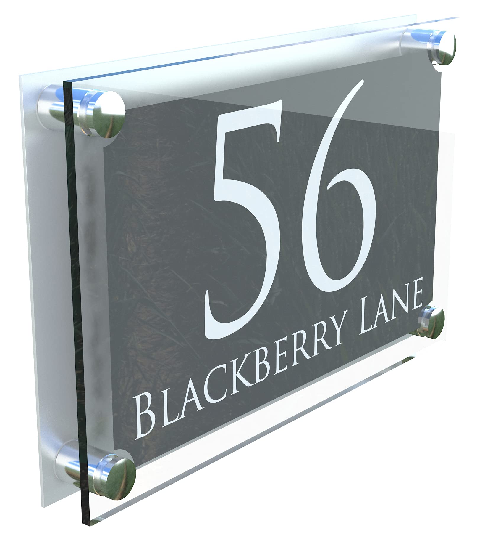 K Smart Sign | Contemporary Paramount Front Door House Number Signs | Acrylic & Aluminium | 280mm x 180mm