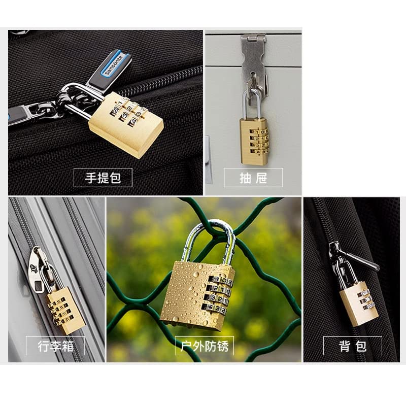 Vorhängeschloss-Schlosscode-Vorhängeschloss Vorhängeschloss, Code-Schließfach, Gehäuse aus Kupfer, Edelstahl, Vorhängeschloss aus massivem Messing, Zahlenkombination, Passwort, Geheimcode for Fitnesss