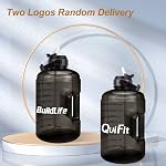 QuiFit 1 Gallon Water Bottle - with Straw & Motivational Time Marker Leak-Proof BPA Free Reusable Gym Sports Outdoor Large(128OZ/73OZ) Capacity Water Jug