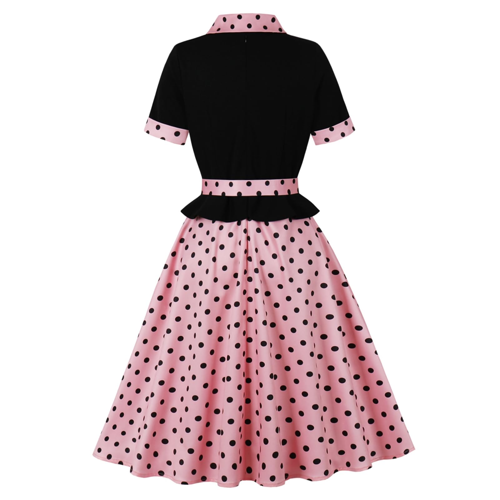 Robe rockabilly pour femme des années 1950 - Élégante robe de cocktail trapèze - Style vintage des années 50 - Robe de soirée midi à manches courtes - Pour fête, mariage